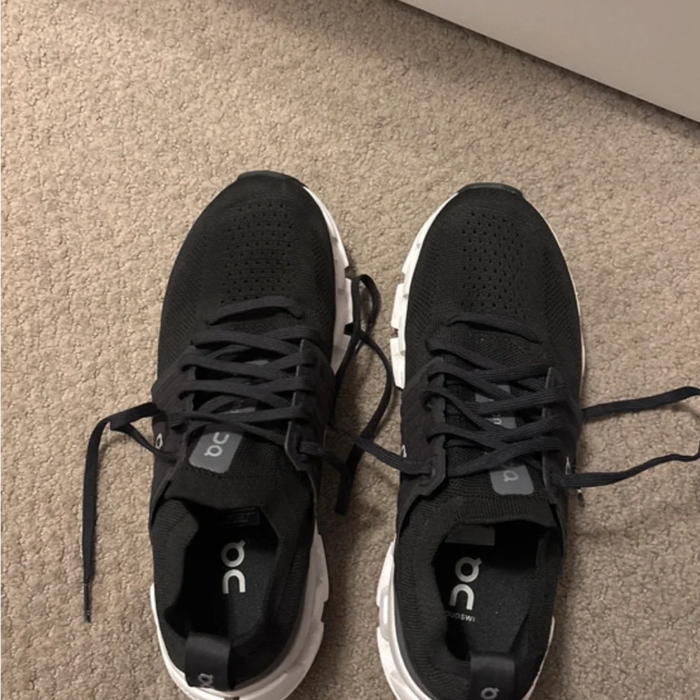 On Running Black and White Cloudstyle Athletic Shoes